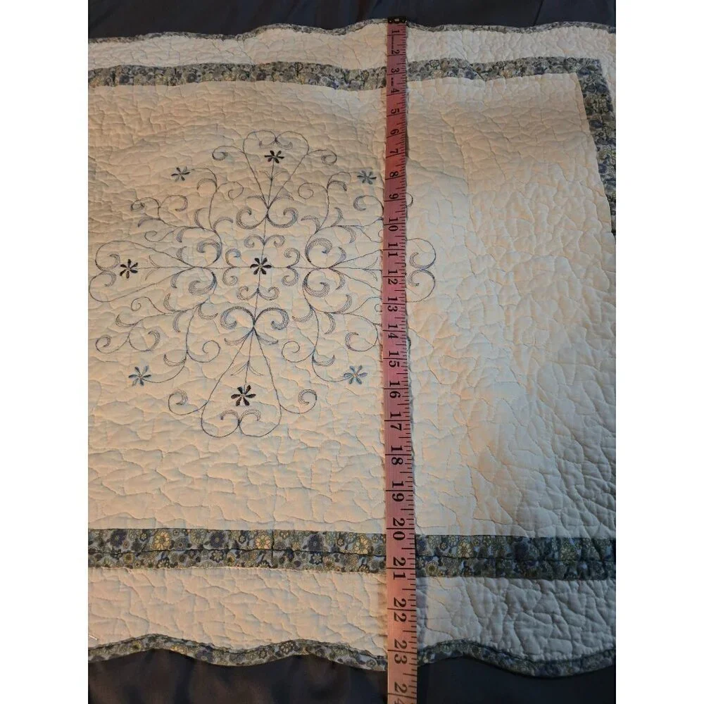 Retro Grannycore Quilted Embroidered Pillowcase